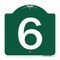 Signmission Designer Series Sign-Sign W/ Number 6, Green & White Aluminum Sign, 18" x 18", GW-1818-22893 A-DES-GW-1818-22893 - alternate 1